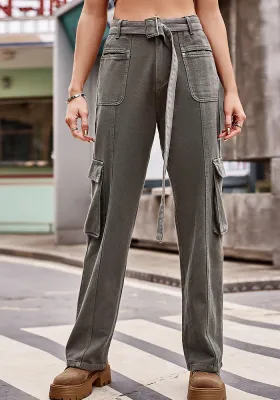 Women Casual American Hip Denim Cargo Pants