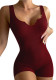 Spring Summer Women'S Solid Color Casual Knitting Rib V-Neck Sleeveless Slim Jumpsuit