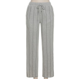 Spring Sweatpants Women'S Elastic High Waist Lace Up Relaxed Casual Track Pants