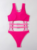 Women'S Rose Two-Button One-Piece Swimsuit