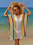 Summer Beach Blouse Hollow Knitting Tassel Holidays Bikini Blouse Women Cover Up