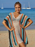 Summer Beach Blouse Hollow Knitting Tassel Holidays Bikini Blouse Women Cover Up