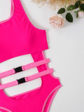 Women'S Rose Two-Button One-Piece Swimsuit