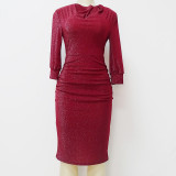 Ladies Pullover Swing Neck Bodycon Tight Fitting Dress
