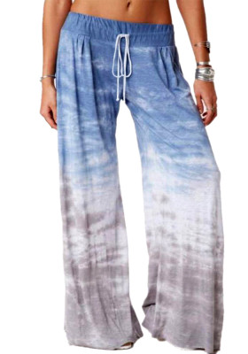 women's loose gradient color printed yoga wide-leg sports trousers