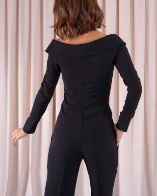 Summer women's suit large v-neck button off-the-shoulder top straight-leg pants two-piece set