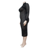 Plus Size Women'S Fat Cutout Loose French Bodycon Dress