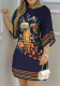 Women Spring Summer Printed Half Sleeve Dress