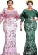 Plus Size Elegant Party Evening Dress With Belt Women'S Dinner Dress