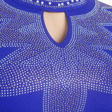 African Fashion Ladies Plus Size Half-Sleeve Beaded Party Evening Wear Career Dress