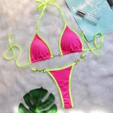 Women Sexy Bikini Patch Metallic Pearl Swimwear Two Pieces