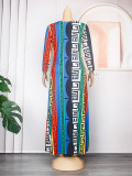 Plus Size Women Africa Printed Round Neck Dress