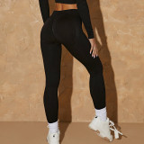 Seamless Yoga Wear Long Sleeve Set Quick Dry Sports Bra Yoga Tank Top Butt Lift Yoga Pants Workout Pants