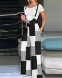 Women's fashion print jumpsuit overalls