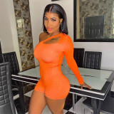 Women'S Clothing Sexy One Shoulder Long Sleeve Tight Fitting Fashion Jumpsuit