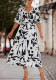 Spring And Summer Women'S V-Neck Puff Sleeve Casual Long Dress