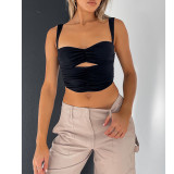 Ladies Fashion Ruched Cutout Slim Camisole Top