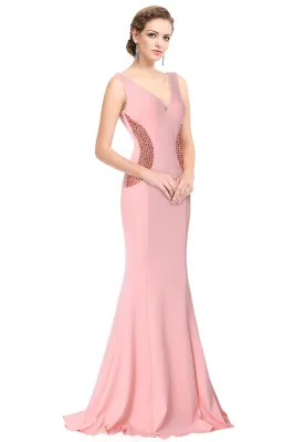 Women Formal Party V Neck Elegant Evening Dress