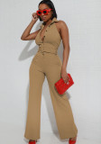 Women Spring Summer Sleeveless BacklessJumpsuit