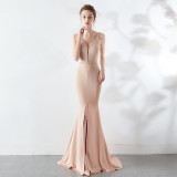 Ladies Summer Sexy V Neck Mermaid Evening Dress