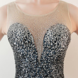 Wrapped See-Through L Gradient Sequins Bodycon Sexy Dress Wedding Formal Party Dress