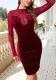 Spring Women's Dress Sexy meshvelvet Patchwork See-Through Bodycon Midi Dress