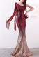 Women Gradient Sequins Formal Party Maxi Mermaid Evening Dress