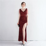 Plus Size Women Plus Size Sequins Formal Party Maxi Evening Dress