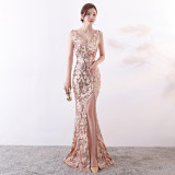 Plus Size Women Plus Size Sequins Formal Party Maxi Evening Dress