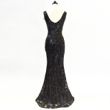 Plus Size Women Plus Size Sequins Formal Party Maxi Evening Dress