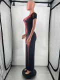 Women's Positioning Print Sexy Short Sleeve Dress