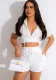 Women's Spring Summer Hooded Zipper Short Sleeve Jacket Shorts Set Casual Two-Piece Set