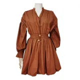 Solid Lace-Up Dress