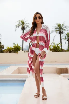 Spring And Summer Long Cover Up Female Cardigan Loose Jacket Fashion Women'S Knitting Coat