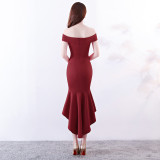 Women Elegant Maxi Off Shoulder Mermaid Evening Dress