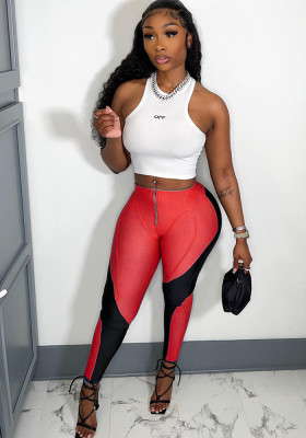 Women TankTop and colorblock Pant two-piece set