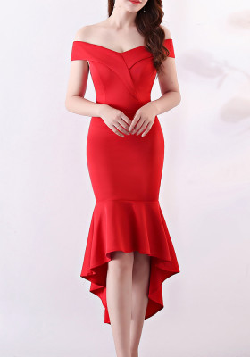 Women Elegant Maxi Off Shoulder Mermaid Evening Dress