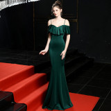 Women Elegant Off Shoulder Slim Formal Party Maxi Mermaid Evening Dress