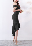 Women Elegant Maxi Off Shoulder Mermaid Evening Dress