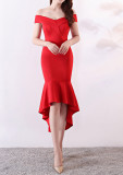 Women Elegant Maxi Off Shoulder Mermaid Evening Dress