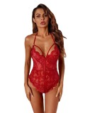 Sexy Pajamas Lace Embroidery Halter Neck Sexy Low Back Lace Lingerie Slim Waist Body Shaper
