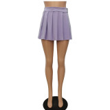 Spring And Summer Pleated Pleated Fake Skirt Solid Color Mini Shorts