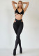 Women Sexy Hollow Mesh Top and High Waist Pants Sports Two-piece Set