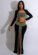 Women Sexy Patchwork Beaded Halter Neck Dress Two-Piece Set