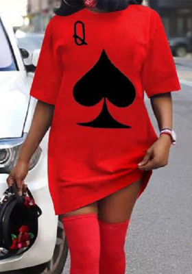 Summer Ladies Poker Pattern Dress