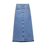 Women's Spring Fashion Chic Denim Midi Front Slit Skirt