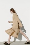 women's spring asymmetric wide pleated soft skirt