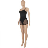 Women's Clothing Sexy one-piece top and mesh shorts two-piece set Ladies' Clothing