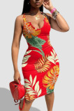 Women's Sexy Tie Dye Long Dress One Piece Camisole Dress