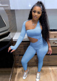 Women'S Clothes Autumn And Winter Sexy Fashion Hollow Sports Solid Color Jumpsuit